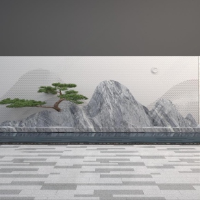 中式片石小景3D模型下载